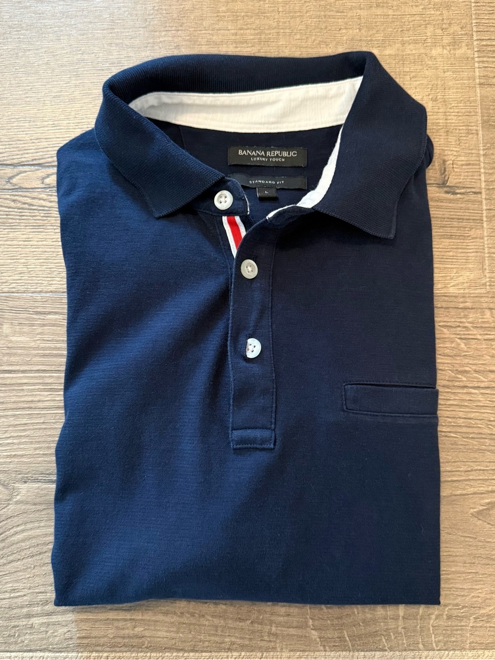 Banana Republic Men’s Navy Polo with White Trim